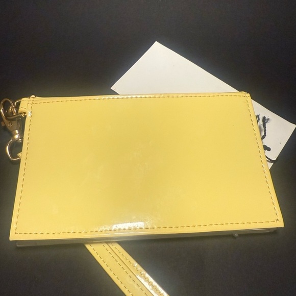 Ted Baker Vintage Y2K Yellow Patent Leather Wristlet Clutch Wallet Japan NWT - Picture 5 of 7